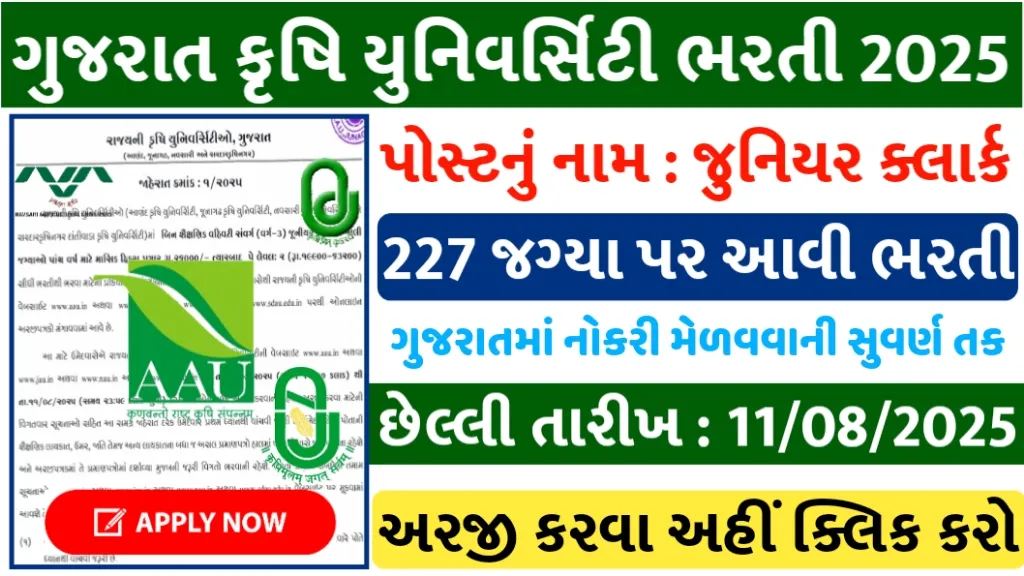 Gujarat Krushi University Bharti 2025