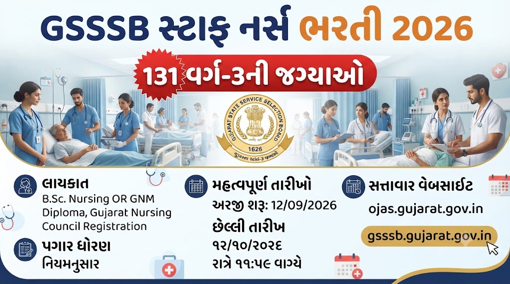 GSSSB Staff Nurse Recruitment 2026